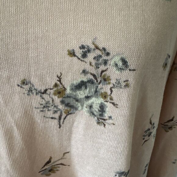 Womens Top Sz Large Cottage Core Boho Lace Shabby Floral Pink Ballet Feminine - Picture 4 of 11